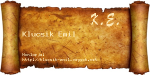 Klucsik Emil névjegykártya