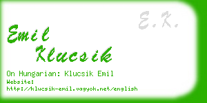 emil klucsik business card